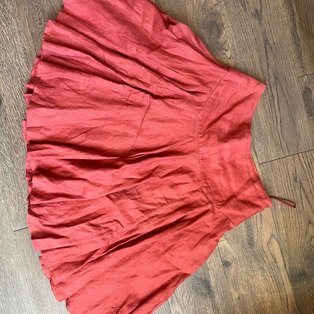 Linen skirt, rust